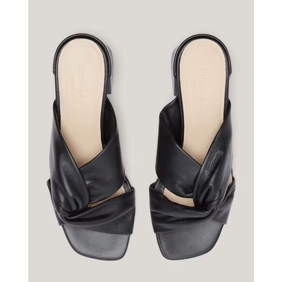 Everlane The Day Twist Heel Black Italian Leather Sandals Size 8 NEW - Picture 5 of 16